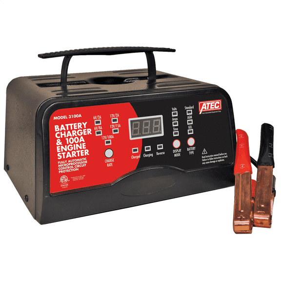 Associated Equipment 3100A 100 Amp Engine Starter and ATEC Battery 15/2 Amp Portable Charger