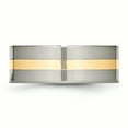 thumbnail image 3 of Primal Steel Titanium with 14K Yellow Inlay 8mm Flat Band, 3 of 7