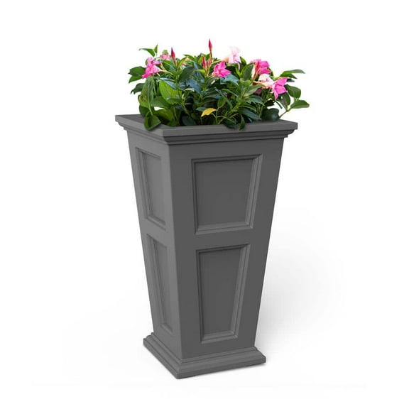Fairfield 28 in. Tall Self-Watering Graphite Grey Polyethylene Planter