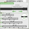 thumbnail image 2 of Adjustable Wall Mounted Shower Curtain Rod Black 28"-76" Double Rod Design, 2 of 7