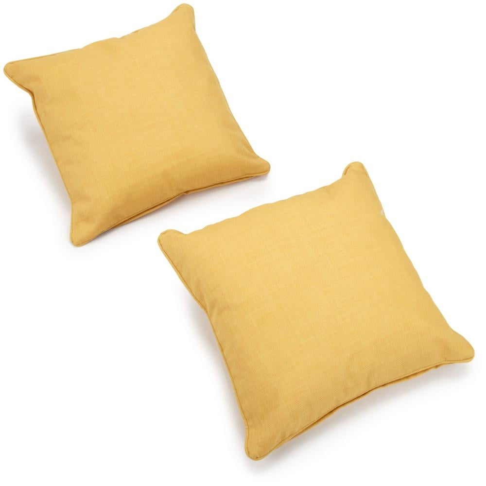 20-inch Outdoor Solid Throw Pillow (Set of 2)-Lemon