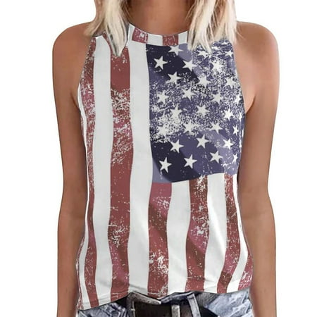

Womens Tops Dressy Casual Women s Casual Independent Yen Neck Sleeveless Vest Print Tops Corset Tops For Women White S