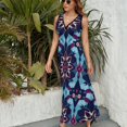 thumbnail image 3 of Vestido De Noche De Lujo Sin Mangas Para Mujer, Bohemian Pattern Vestido De Fiesta, 3 of 5
