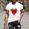 thumbnail image 2 of Camisetas de Manga Larga para Hombres, Camiseta de Manga Corta de Fitness de Impresión Del Día de San Valentín, Mezcla de Algodón Casual, 2 of 8
