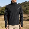 thumbnail image 2 of JTSRKL Lightweight Hooded Rash Guard for Men Sun Protection Full Zip Solid UPF 50+ Shirts Outdoor Hiking Cycling Fishing Thin Flexible Tops Black L, 2 of 7