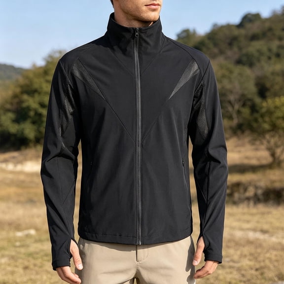 Ynynloco Mens WindBreak Lightweight Running Jackets with Zip Pocket, Workout Track Hoodie Athletic Gym Sweatshirts
