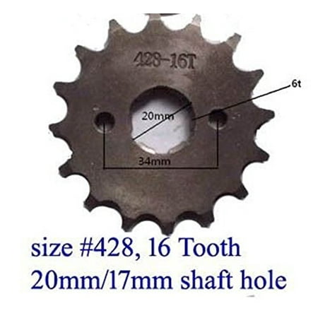 Atv Sprocket - #428 Chain 16 TOOTH Sprocket (20/17mm) for ATV DIRT BIKE Quad 50CC 70cc 90cc 100cc 110CC 125CC