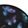 thumbnail image 4 of 36.2 Inch Round Floor Mat Blue-purple and Cyan Butterflies Carpet Decor Rug for Living Room Bedroom, 4 of 6