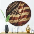 thumbnail image 2 of Designart 'American Flag Gradient' Modern Wood Wall Clock, 2 of 5