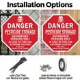 thumbnail image 3 of Danger Pesticide Storage Authorized Persons Only in Case of Fire Use Extreme Caution Fire Will Cause Toxic Fumes (2 Pack) 10 inch X 10 inch Octagon Rust Free Aluminum Metal Signs, 3 of 6