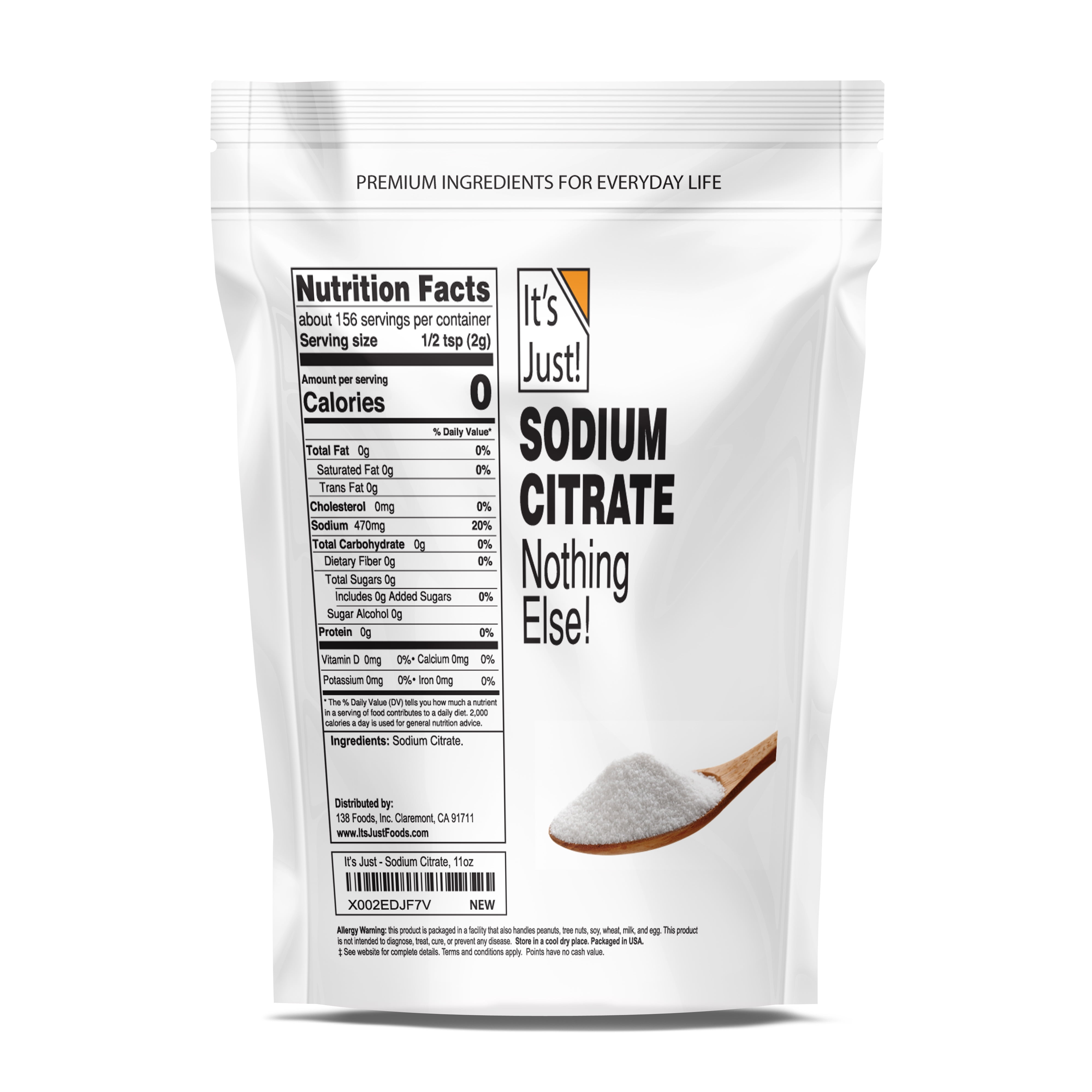  Sodium Citrate Powder 8 Ounce - Food Grade, Non-GMO