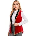 thumbnail image 2 of Sxiwei Womens Ringleader Costumes Circus Lion Trainer Showman Tailcoat Jacket with Two Flap Pockets Red XL, 2 of 10