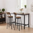 thumbnail image 2 of Swivel Bar Stools Set of 2, 29” Tall Industrial Barstools with Back & Round Wooden Seat, Metal Bar Chairs for Kitchen Counter, Pub, Bistro, Cafe, Rustic Brown and Black, 2 of 6