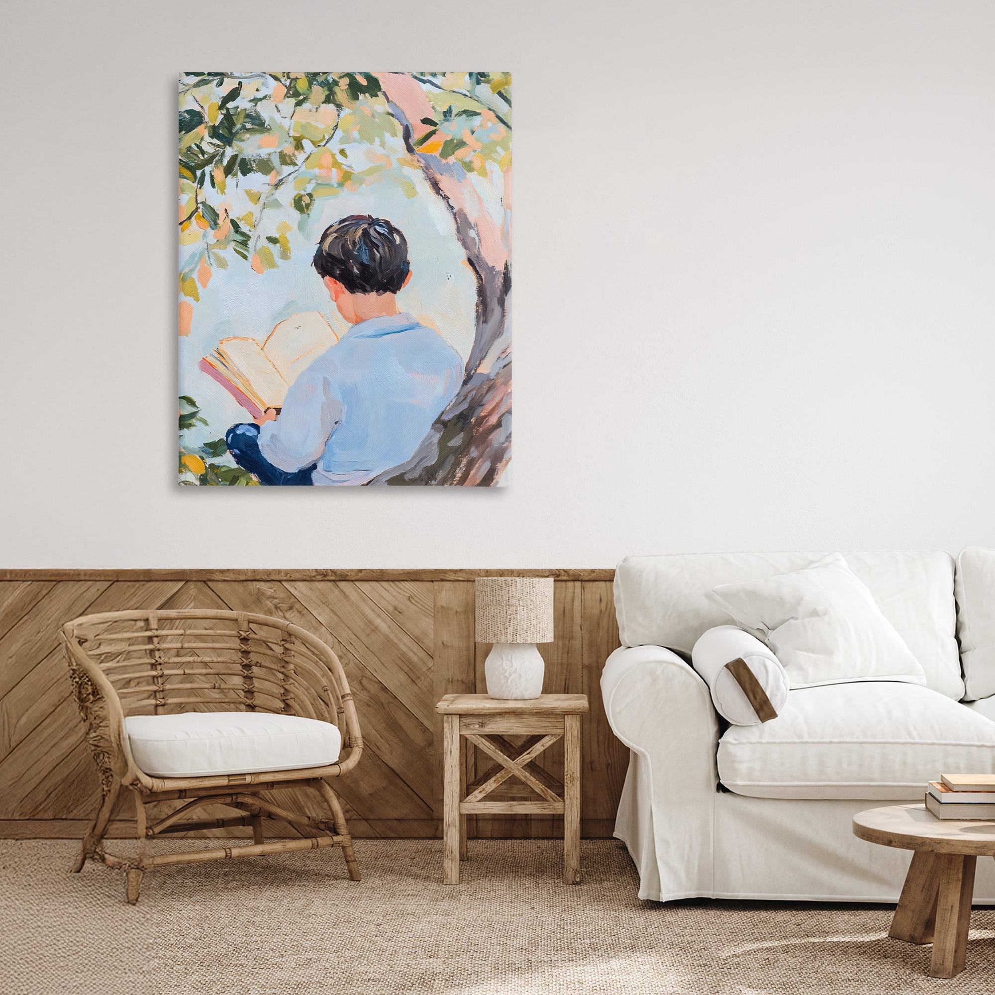 Stupell Industries Boy Reading in Nature Canvas Wall Art, design by The Prints Vibe