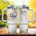 thumbnail image 2 of Grandma Gifts, Grandma Watercolor Floral Nutrition Facts, Tumbler 40 Oz With Handle Lid And Straw, Handle Grandmas Cup For Great Heart Sippy Flower Best Ever Coffee Cups Nana, 2 of 6