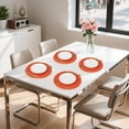 thumbnail image 7 of REGALWOVEN Placemats Set of 6 Faux Leather Placemats for Kitchen Dining Table Decor Washable Heat Resistant Table Placemats Wipeable Table Mat Orange 15*15in, 7 of 7