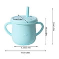 thumbnail image 2 of Silicone Straw Cup with Lid and Handles 3 in 1 Training Sippy Snack Drink Bottle Non-Spill Leak Proof Food Grade for Babies Toddlers 5m+ Random Colors Easy Clean Dishwasher Safe, 2 of 5
