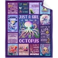 thumbnail image 2 of Octopus Blanket Gifts for Women Mom Girls Just A Girl Who Loves Octopus Throw Blanket Gifts for Kids Adults Warm Soft Octopus Blankets for Sofa Bed Camping Decor (50" L X 40" W), 2 of 6