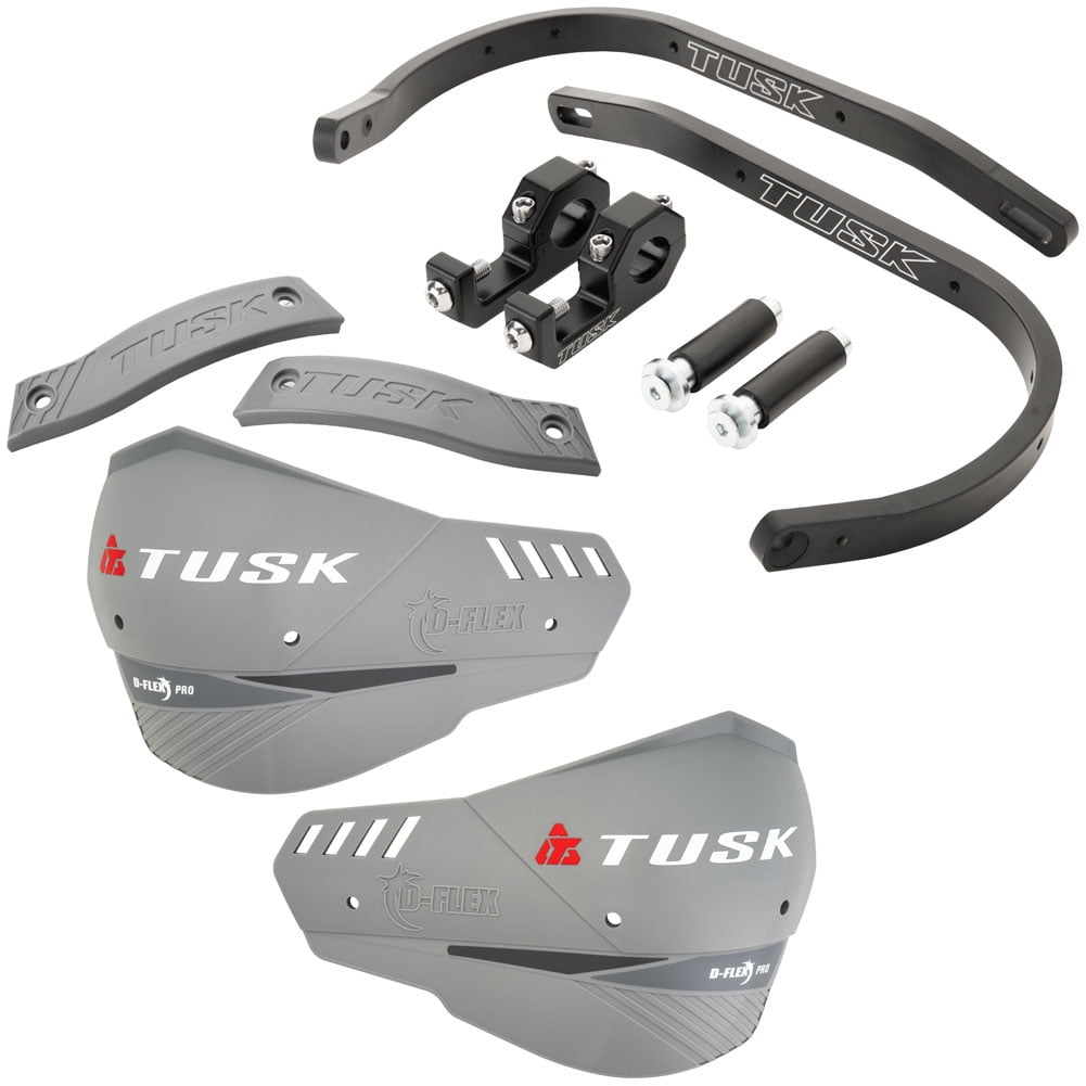 Tusk D-Flex Pro Handguards Black Bar/Grey Plastics 7/8 Bars For Beta 390 RR Race Edition 2019-2026
