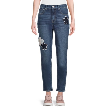 No Boundaries Juniors' Destructed Mom Jeans