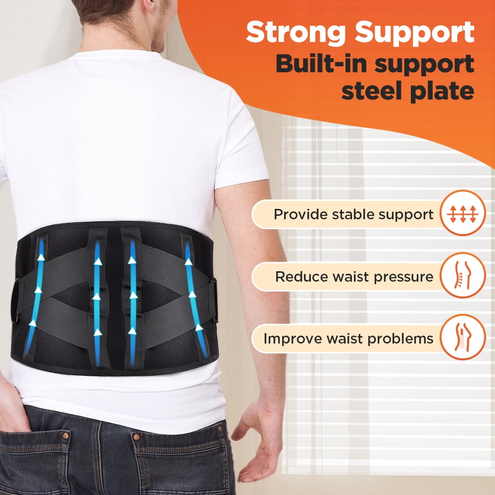 Flaremore Cordless Heating Pad with Massager for Back,Portable Lower Back Massager Waist Belt 5000mAh Black