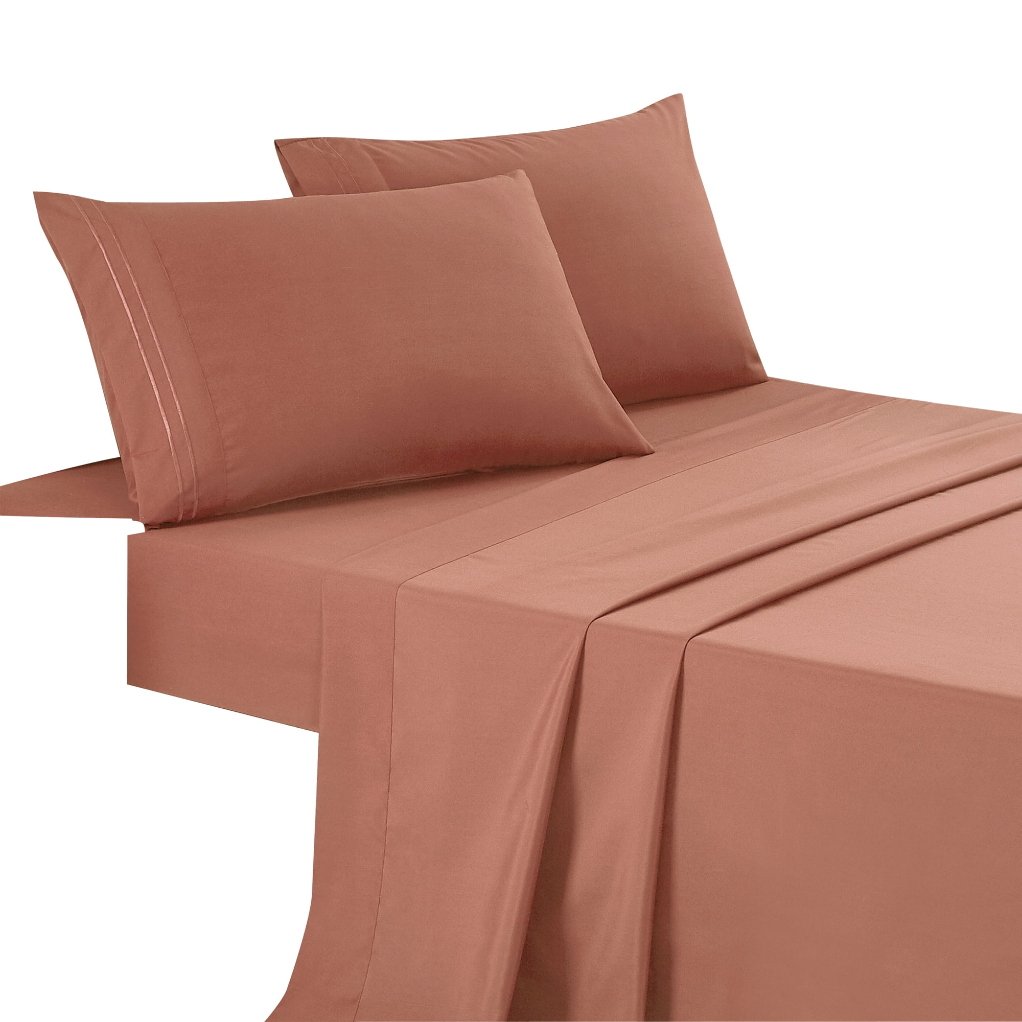 4-Piece Set Bed Sheets, Bedding with Fitted Sheet, Flat Sheet & Pillowcases