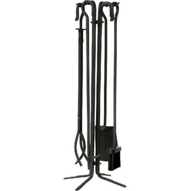Dagan 5816 Ensemble d'Outils pour Cheminée en Fer Forgé, Noir - 5 Pcs