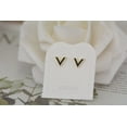 thumbnail image 4 of 18K gold V initial Earring, 4 of 4