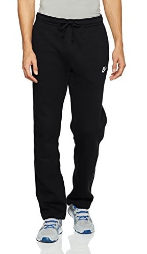 Nike Mens Open Hem Fleece Club Sweatpants Black/White 804395-010 Size ...