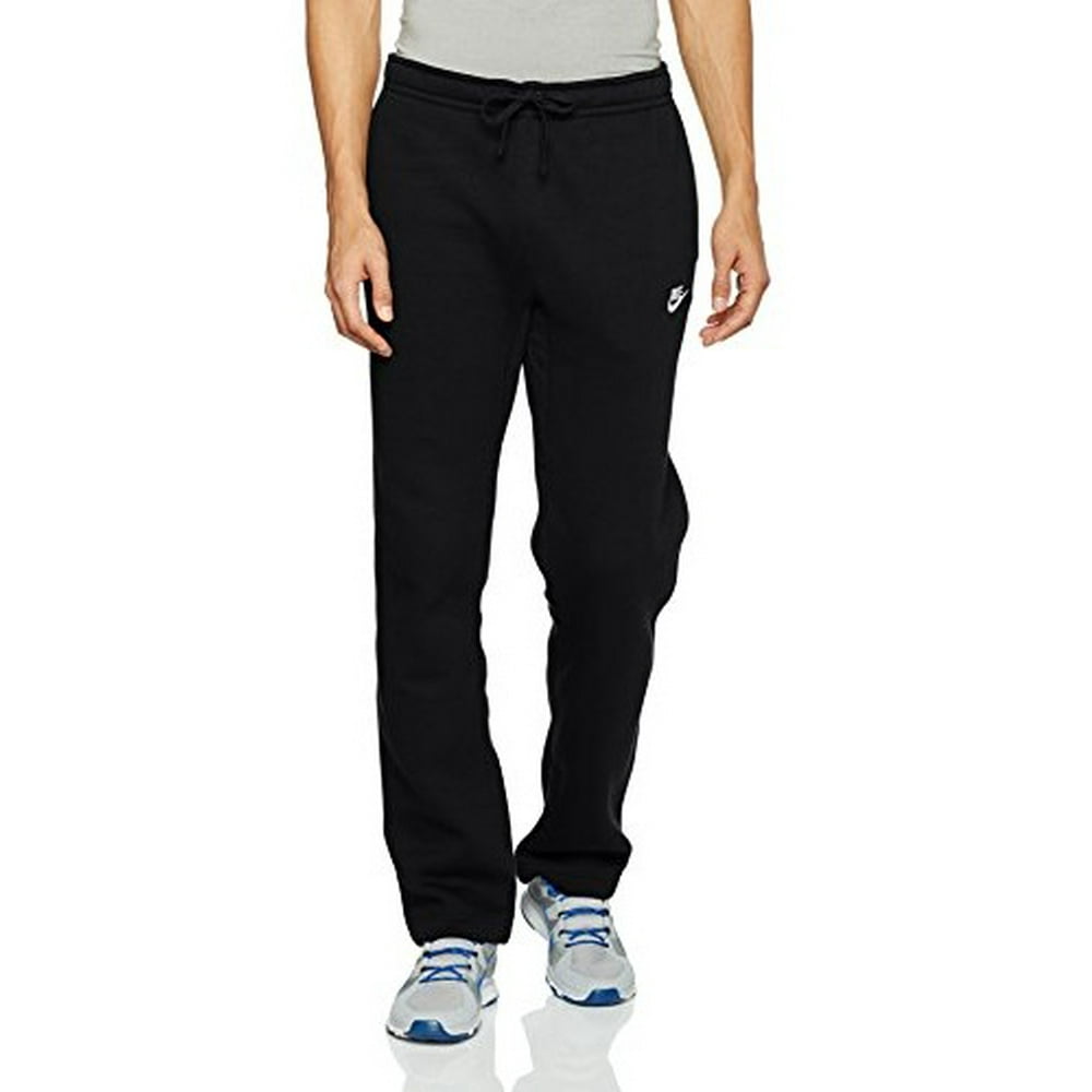 Nike - Nike Mens Open Hem Fleece Club Sweatpants Black/White 804395-010 ...