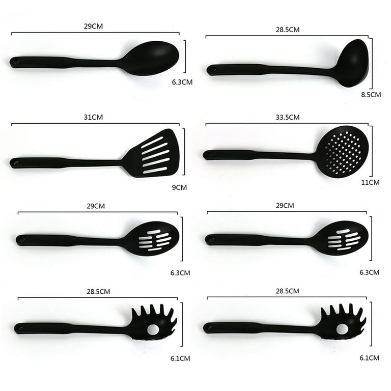 Culinary Couture Black Silicone Cooking Utensils Set of 6, Non