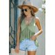 thumbnail image 3 of ABPHQTO Camiseta sin mangas de mujer verde con escote en V profundo acanalado, 3 of 5