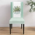 thumbnail image 4 of Dining Chair Covers Set of 6 Eucalyptus Leaf Bottle Watercolor Floral Plant Green Stripes Stretch Parsons Chair Slipcovers Removable Washable Chair Cover Protector for Kitchen Dining Room Hotel, 4 of 5