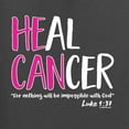 thumbnail image 2 of Wild Bobby, Heal Cancer Faith Jesus Believe, Breast Cancer Awareness, Front and Back Men Graphic Tee, Charcoal, Medium, 2 of 4