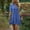 Blue, variant on SROBPTY Summer Dresses for Women Solid Collared Short Sleeve Button
