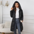 thumbnail image 2 of iOPQO Womens Puffer Coat Long Puffer Jacket Womens Parka Winter Coats Warm Coats for Women Puffer Jacket with Hood Puffer Jacket Womens Casual Outerwear Black 3XL, 2 of 9
