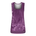 thumbnail image 4 of JGGSPWM Plus Size Square Neck Tank Tops for Women Floral Blouse Classic Basic Tunic Sleeveless Shirts Tshirts Dressy Casual Vest 1-Large Size Purple S, 4 of 5