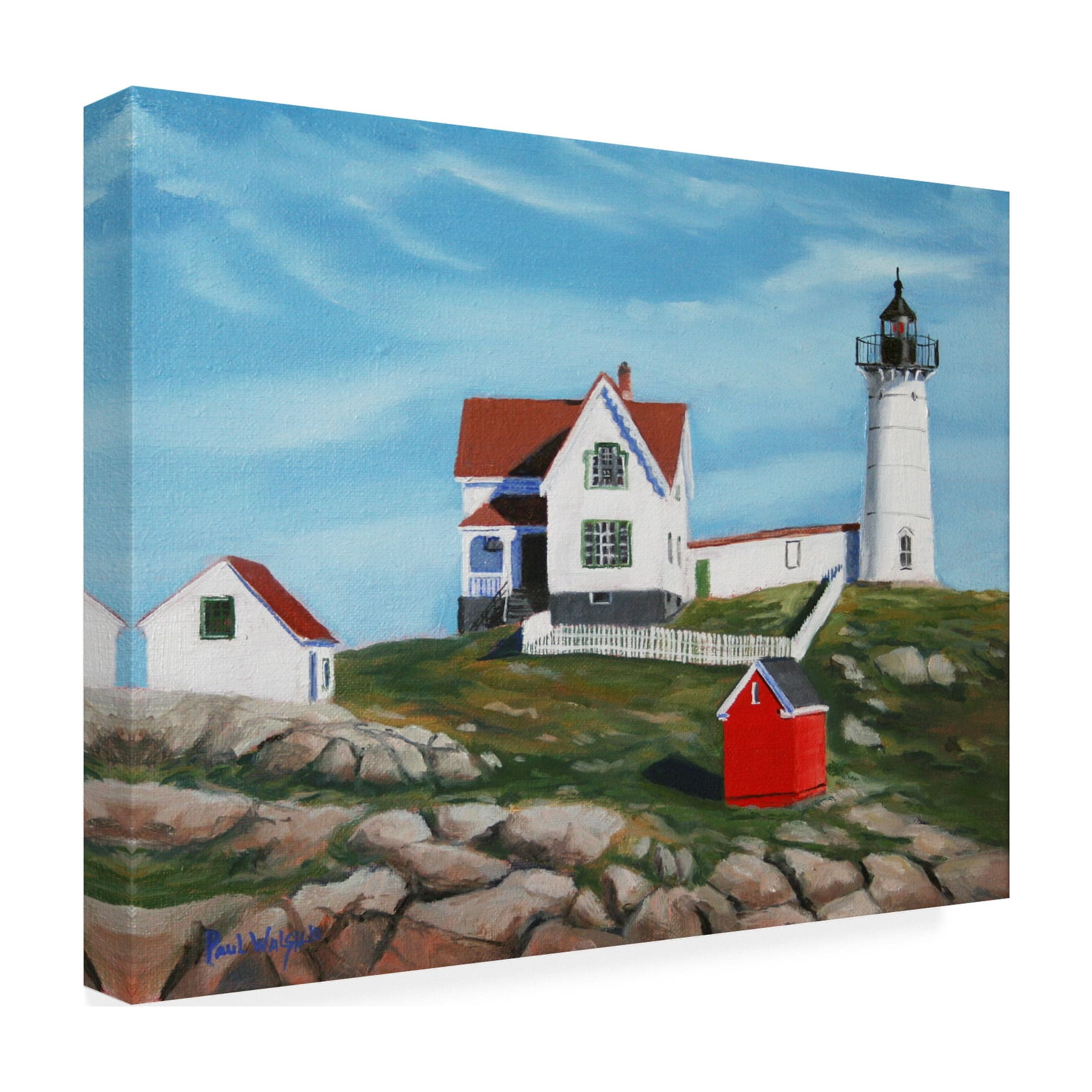 Trademark Fine Art 'Nubble Light House3' Canvas Art by Paul Walsh