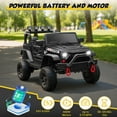 thumbnail image 5 of iRerts 24V Ride on Cars, Powered Ride on Truck Toys with Remote Control, Bluetooth, Music, USB/AUX Ports, LED Light, 4 Wheel Suspension, Kids Cars Electric Vehicles for Boys Girls Ages 3-6, Black, 5 of 9