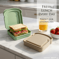 thumbnail image 3 of 2-Pack Sandwich Containers, BPA-Free Plastic Toast-Shaped Lunch Box with Lid – Reusable, Microwave & Dishwasher Safe Food Storage Box Green & Beige, 3 of 5