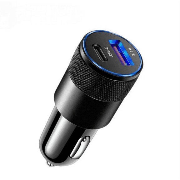 WEISIPU USB C Car Charger Adapter, 2 Port USB   TYPE C Cigarette Lighter USB Charger Fast Charging for iPhone Samsung