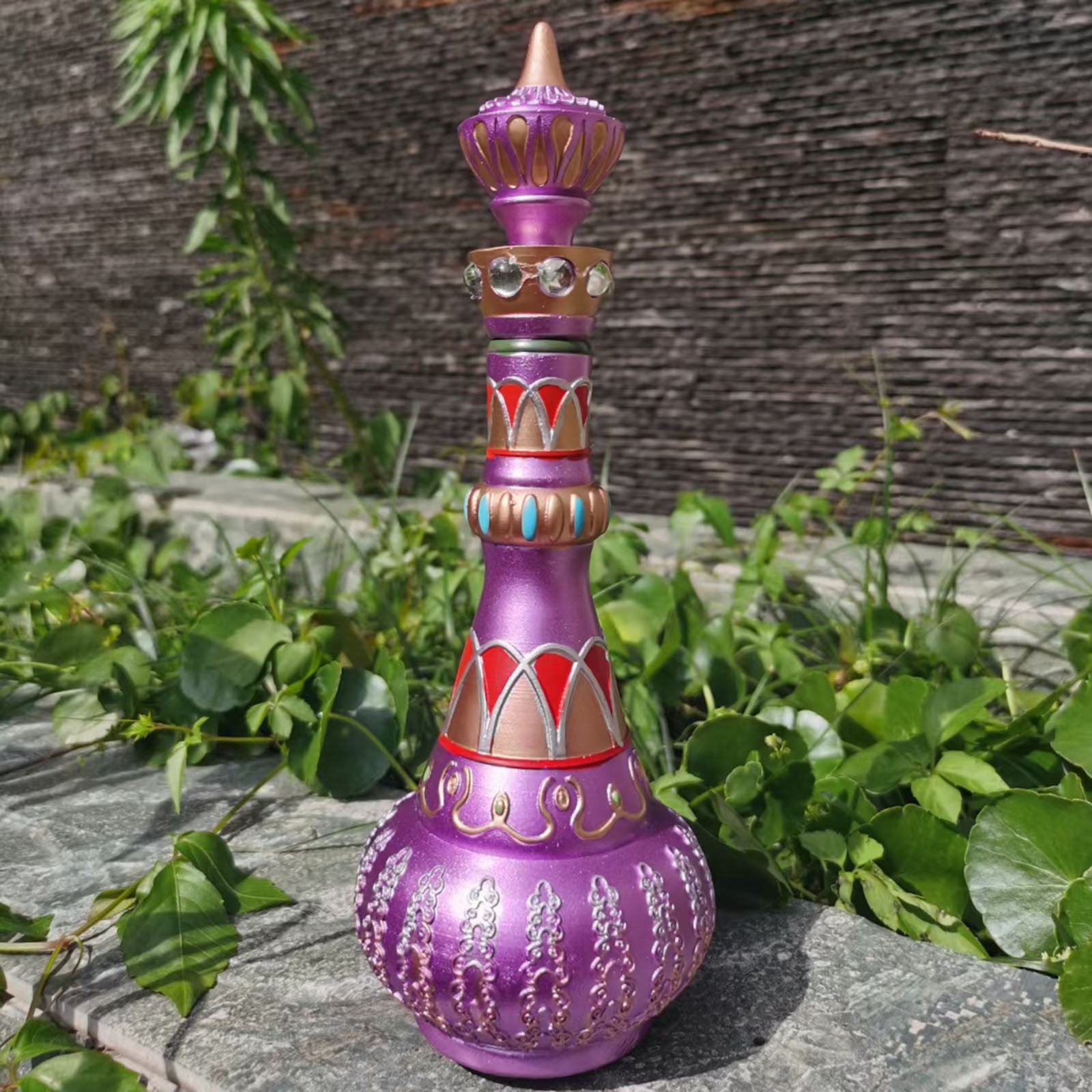 I Dream Of Jeannie Bottle From Mario-Della Casa-Second Season Glass MIRRORED Purple Bottle