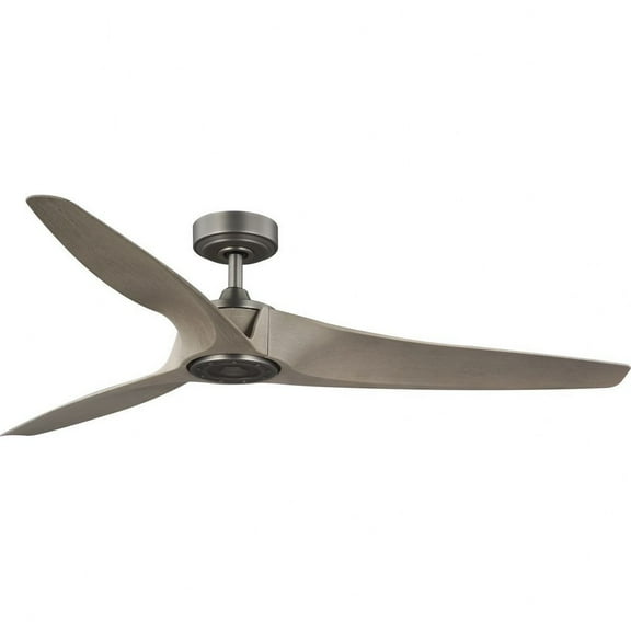 Progress Lighting Manvel 3-Light 60" Antique Nickel Ceiling Fan with Walnut Blades