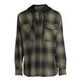 thumbnail image 3 of No Boundaries Men's & Big Men's Hooded Flannel Shirt, Sizes XS-5XL, 3 of 5