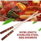 thumbnail image 2 of Brochetas grandes de 10 x 50cm de largo, varillas metálicas para barbacoa, brochetas, brochetas de exterior con mangos de madera, para barbacoas, imprescindibles para fiestas. ER, 2 of 5