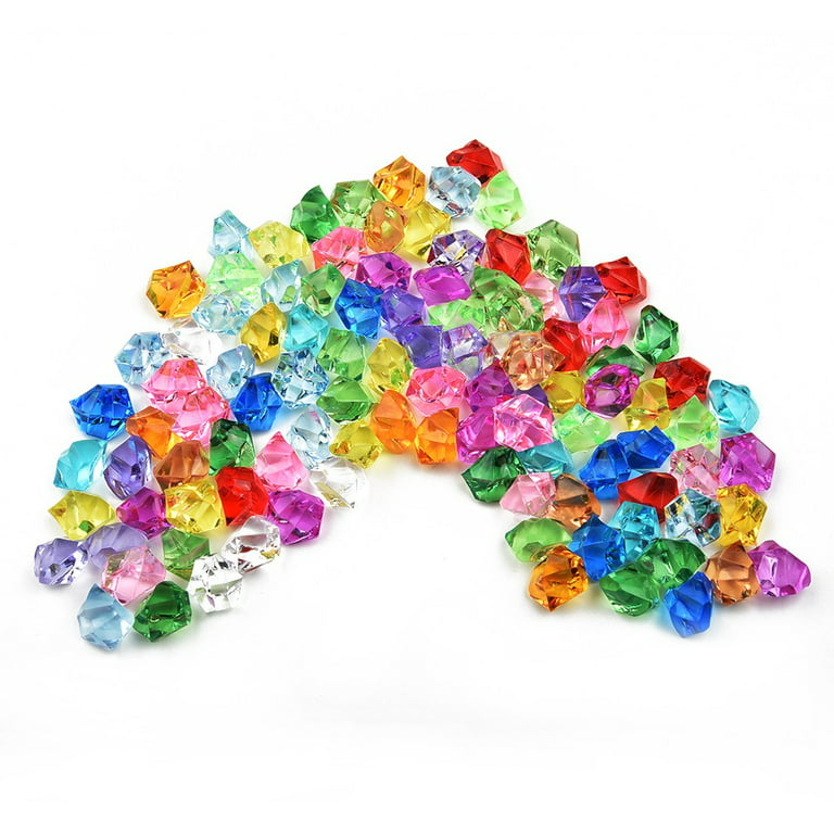 Acrylic Gems Plastic Stars Fake Gems 155 Pcs Fake Jewels Assorted Color Plastic  Gemstones for Kids Table Scatters Aquarium Jewels 