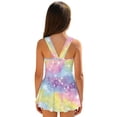 thumbnail image 2 of Uorisanigo Girls Swimsuit One Piece Colorful Giltter Butterfly Size 3-4 Modest Skirted Bathing Suit Back Strap Summer Swim Dress Pool Party, 2 of 6