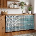 thumbnail image 2 of Coastal Corals Cabinet Curtains 28"x51" Sink Skirt for Bathroom Kitchen, Turquoise White Ocean Life Distressed Wood Self Stick Adhesive Under Desk Covers Tall Laundry Cabinet Storage Organizer, 2 of 8