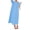 Blue, variant on Women's Black Cotton Striped Gingham Swing Dress Crew Neck Loose Fit Midi Lantern Sleeve