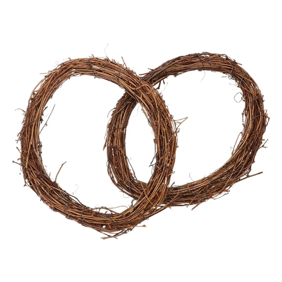 RENACLIPY 2Pcs Rattan Vine Wreath Egg Shapes Natural Grapevine Twig Ring for Spring and Holiday Decoration